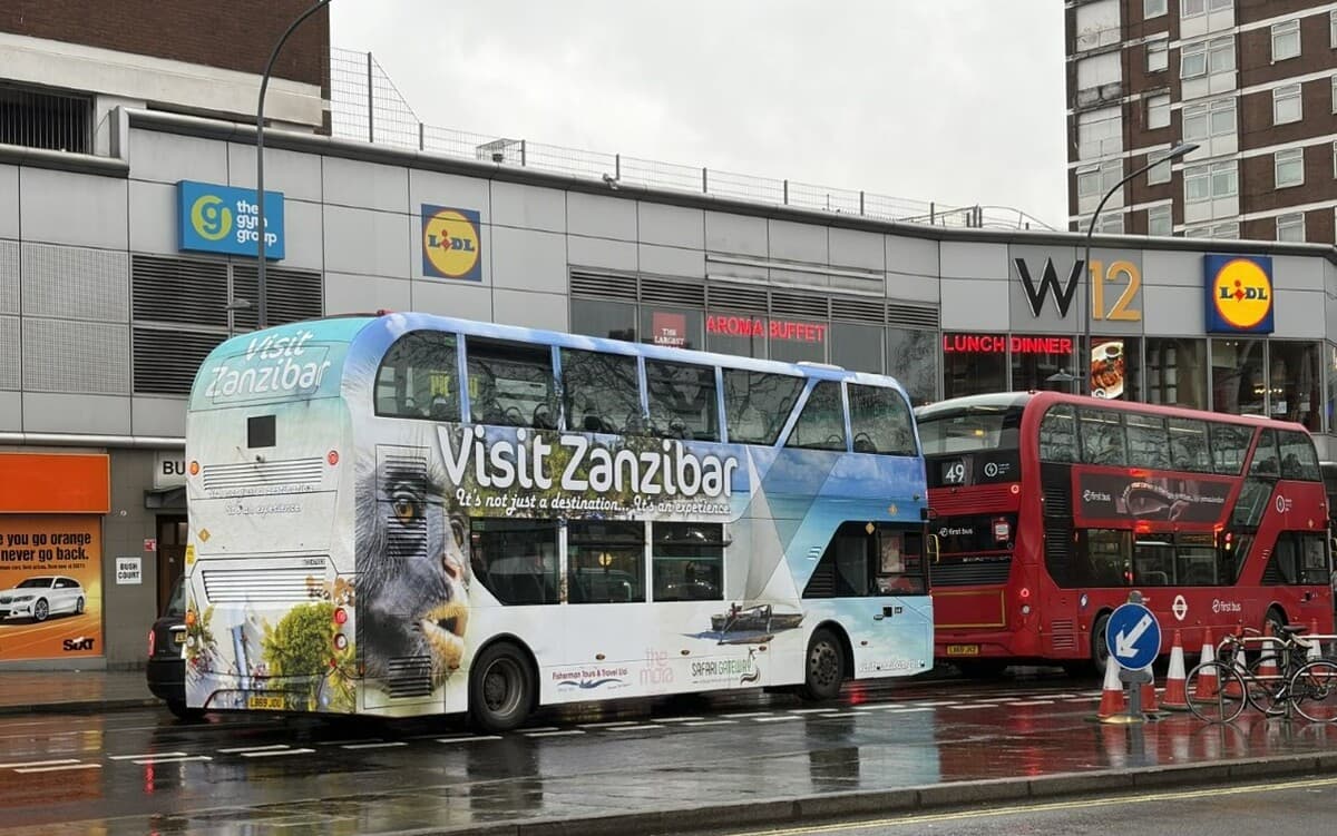 Visit Zanzibar campaign on a London bus