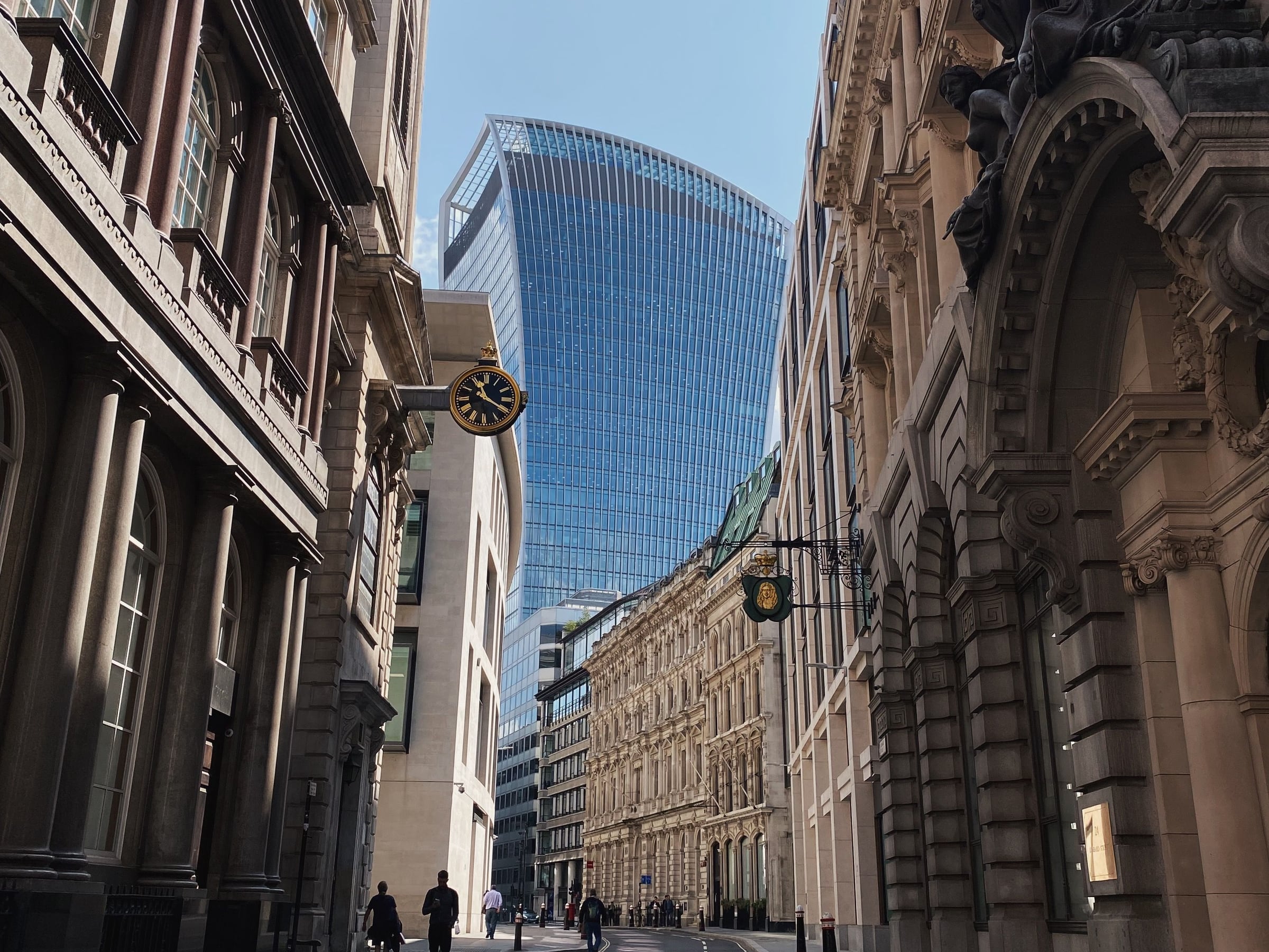 Lombard Street in the City of London, looking towards 20 Fenchurch Street